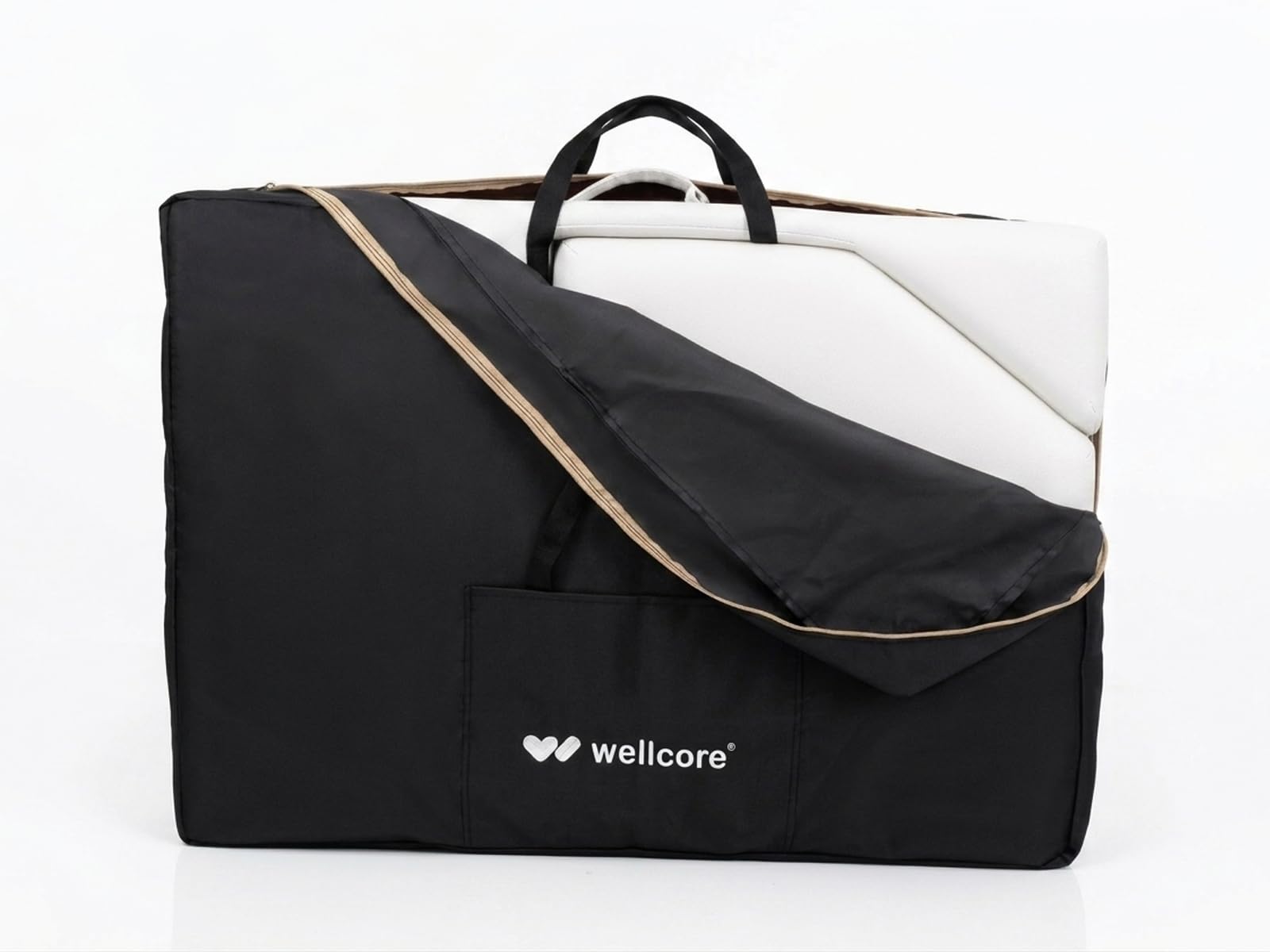 QUIRUMED Mochila para Camilla Plegable WELLCORE 18x98x72 cm | Bolsa de Transporte con Compartimento para Accesorios | Compatible con Camillas de 180x60 a 195x70 cm | Poliéster Resistente