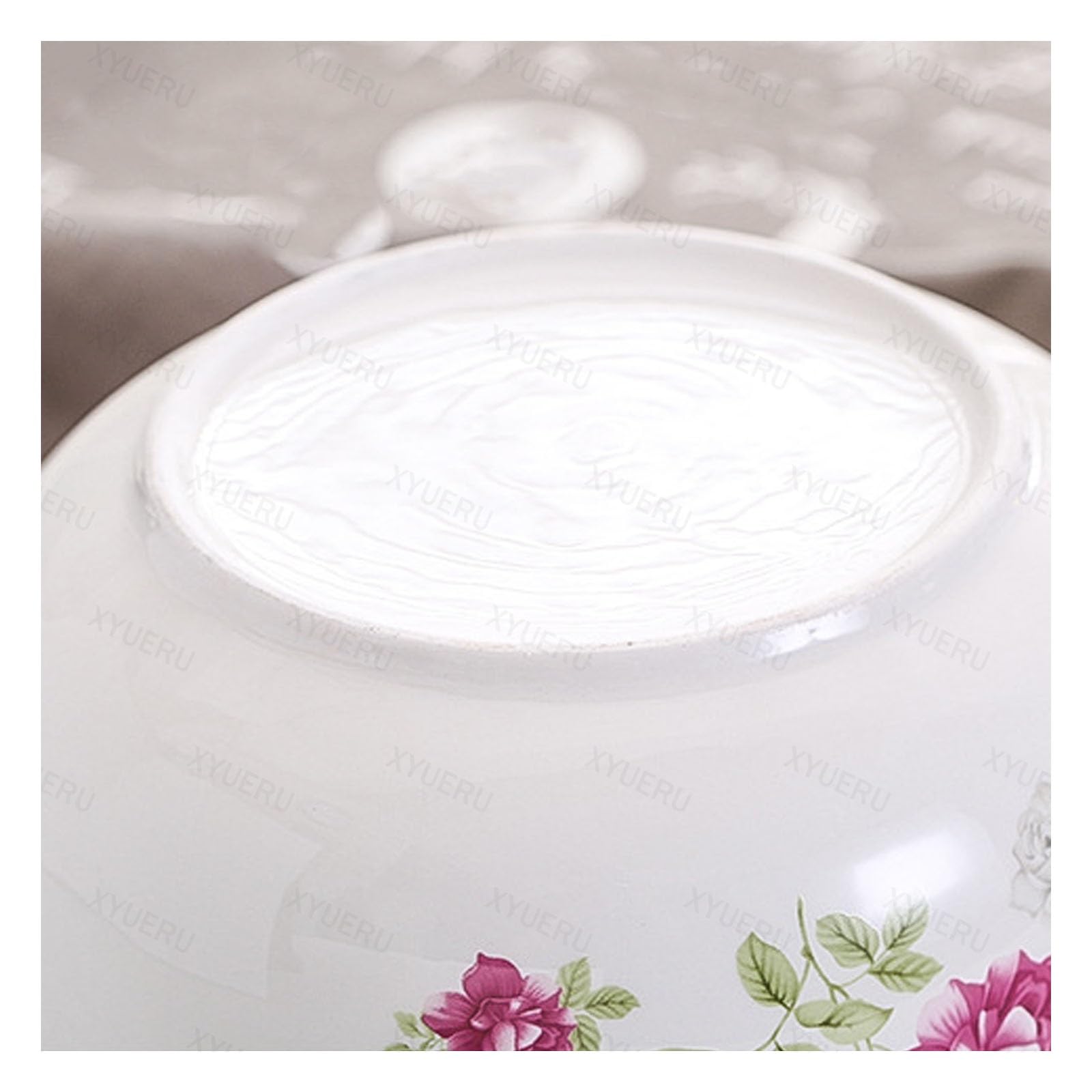 Zuppiera in ceramica con coperchio – Piatto da portata rotondo con doppi manici per la decorazione della casa e della cucina