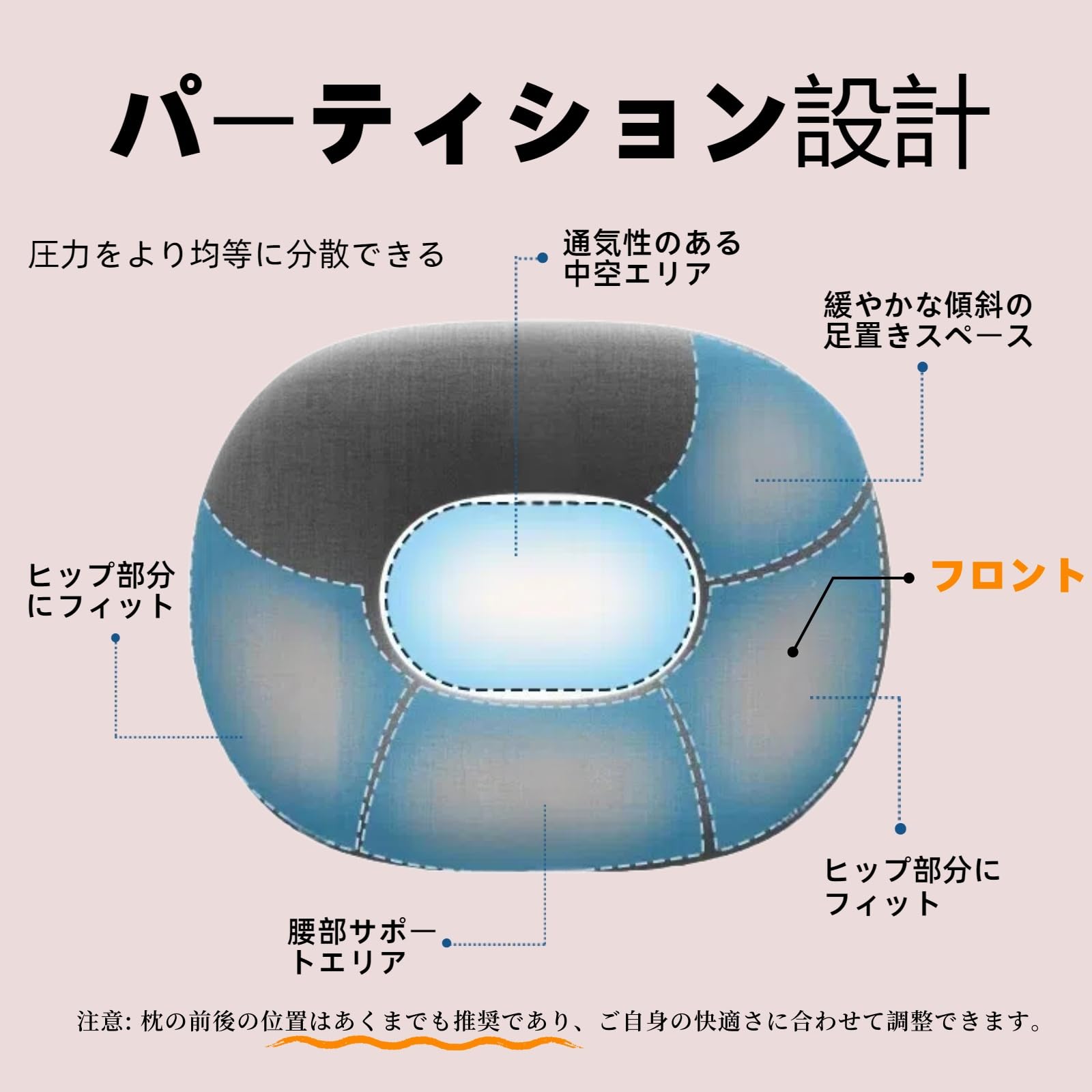 LAROTSUBA 介護用枕 床ずれ防止マット車椅子パッド 体圧分散マット 褥瘡防止パッド 尾骨骨折圧迫緩和ク介ッション 中空で通気性がある 持ち運び 軽量で耐久性 産後 痔 手術後 高齢者 取り外し可能で洗濯可能（グレー，L）