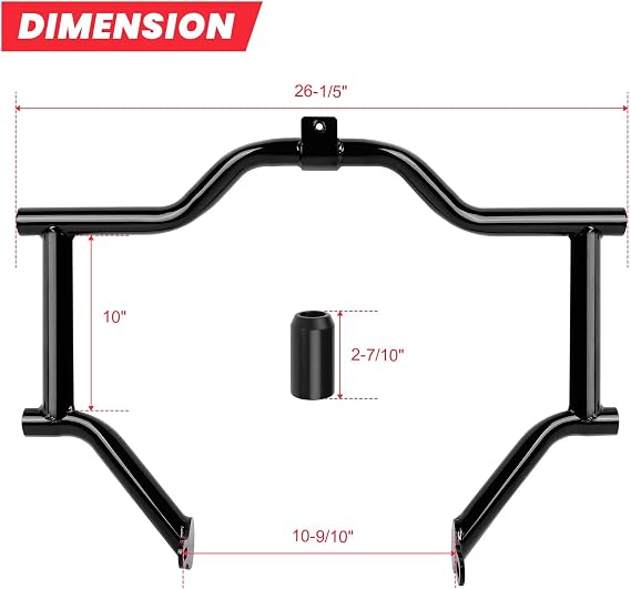 1997-2008 Engine Guard Crash Bar Compatible with Harley-Davidson Touring FLHTC FLHTCU FLHR FLTR FLHT FLHP Street Glide Road Glide Road King Electra Ultra Limited, Black