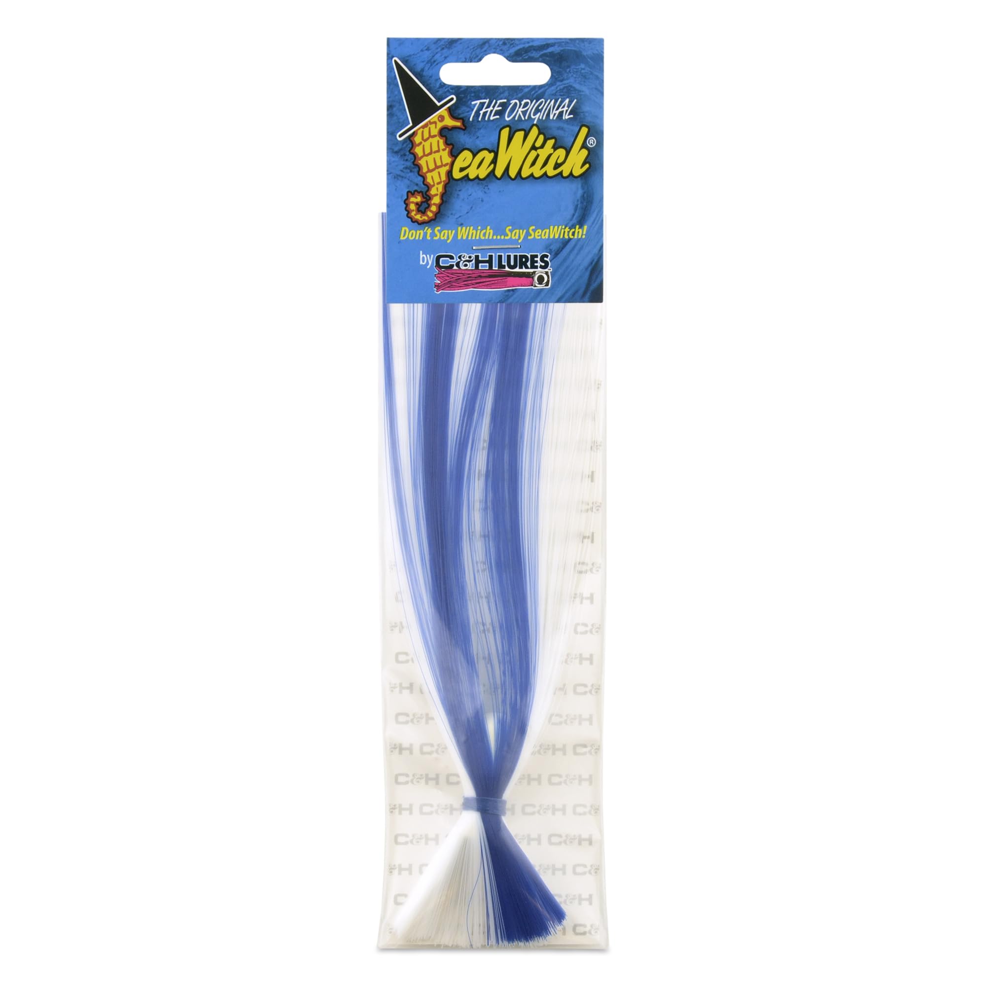 C&H, Sea Witch Lure, White/Blue Skirt, 1 oz / 28.3 g Head