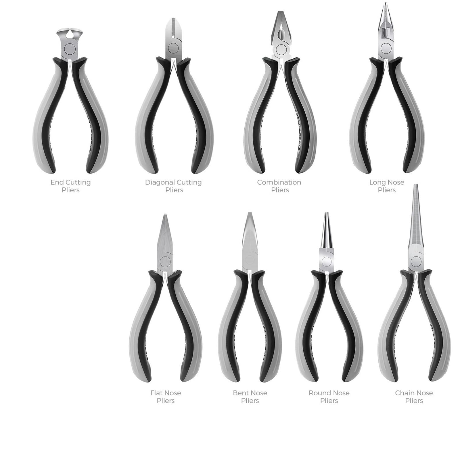 Set Di Pinze Set di 8 pinze for attrezzi con mini Borsa for riparazione Naso lungo piatto piegato Combinazione rimozione universale for uso domestico