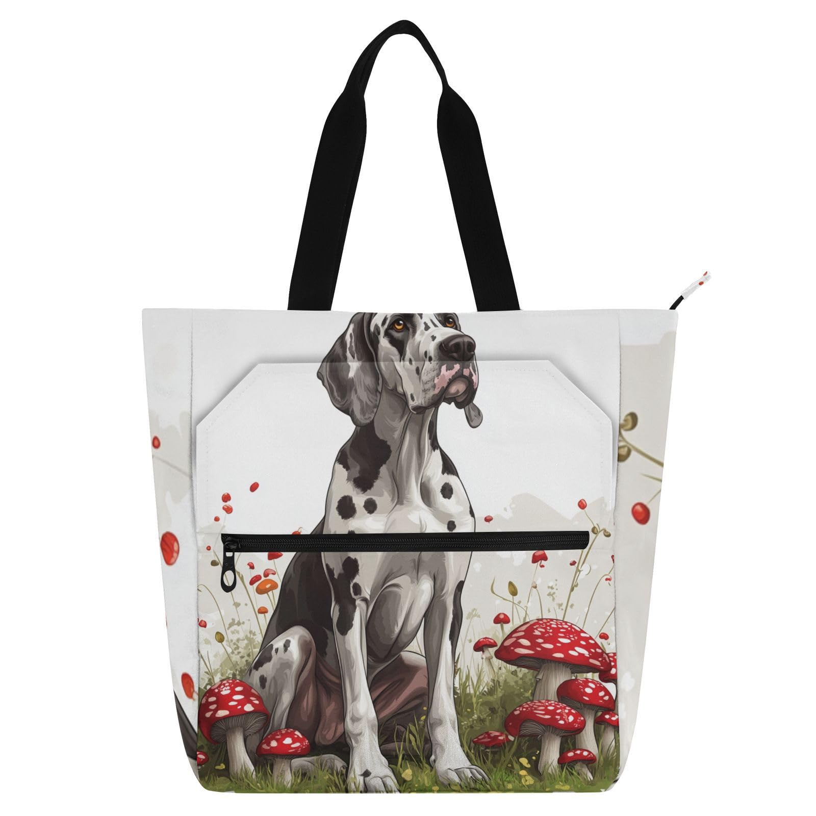 Bolsa de libros cómoda para la escuela con bonito diseño de perros Gran Danés 8