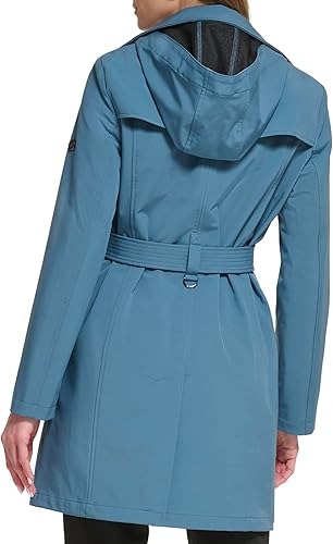 Miniatura 3 de Calvin Klein - Chaqueta de lluvia con doble pecho y cinturón para mujer con capucha desmontable