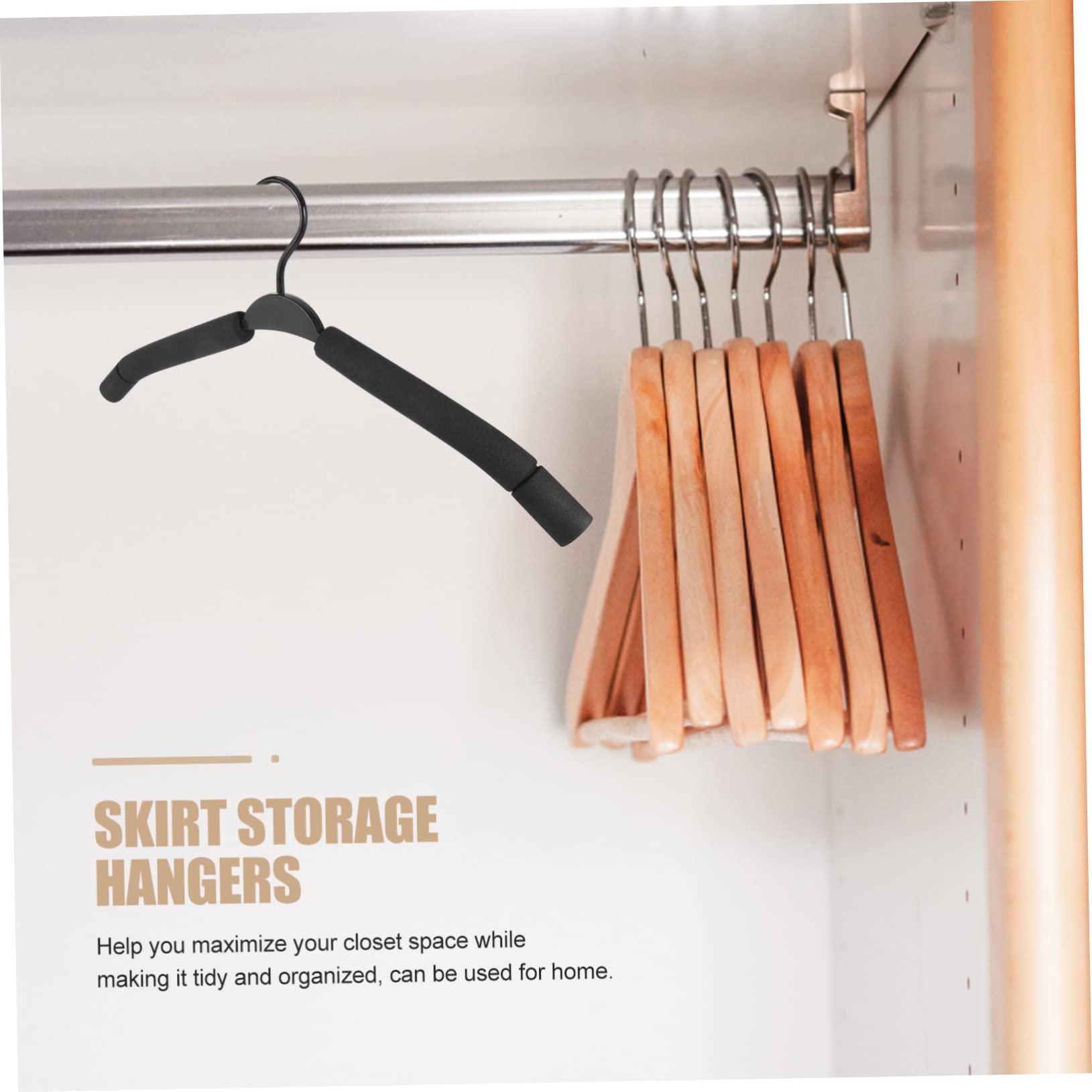 Vaguelly Grucce per Pantaloni Facili da Usare Pinze Antiscivolo in Spugna Nera Set 10 per Organizzazione Guardaroba in Casa e Camera da Letto