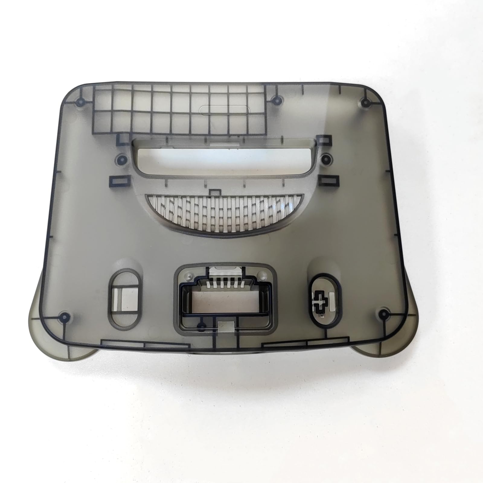 Hzxkqmil Guscio di ricambio completo per console videogiochi retrò N64 | Custodia trasparente per console di gioco N64, accessori di riparazione con cacciaviti, colore: nero trasparente