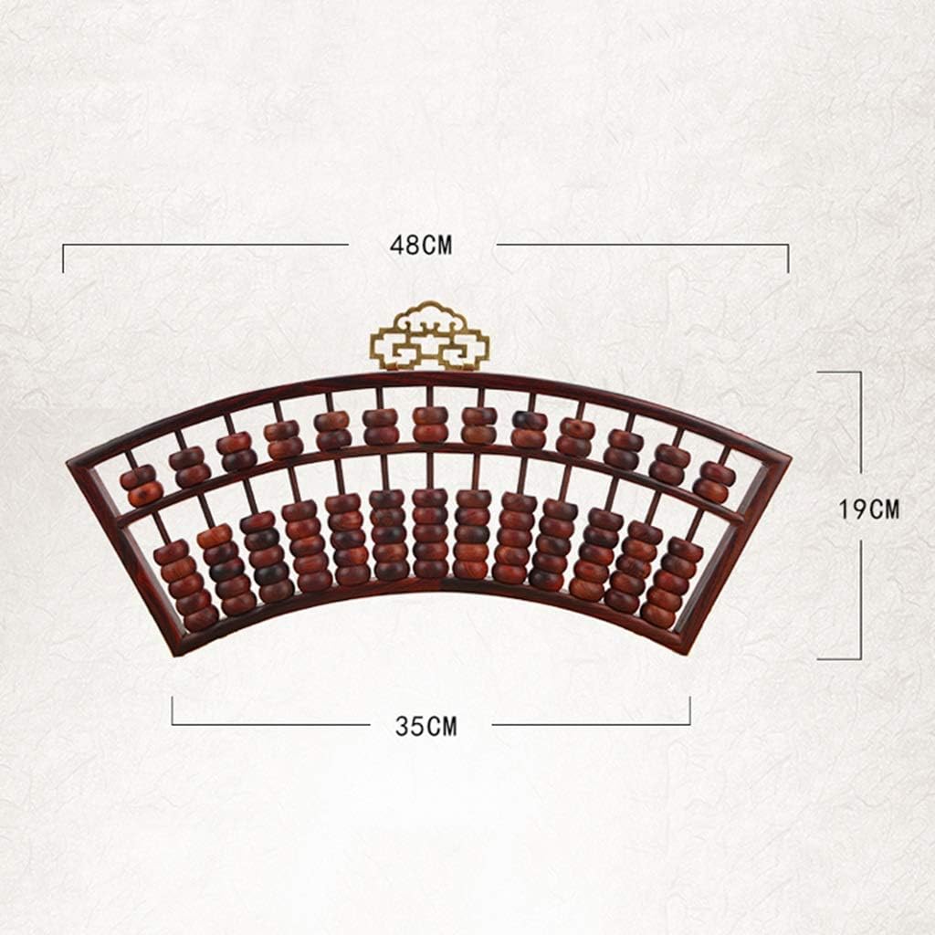 Digit Standard Abacus,Wooden Abacus,Fan-Shaped Abacus Crafts Ornaments Redwood Abacus Traditional Tool Abacus Office Business Gifts(Brown B)