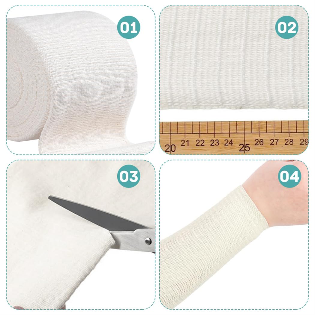 Tubular Bandages Elastic Support Bandage 5.9” x 5.46 Yards Tubular Compression Bandage Cast Sleeve Roll Stockinette Tubing for Large Arm Knees Legs
