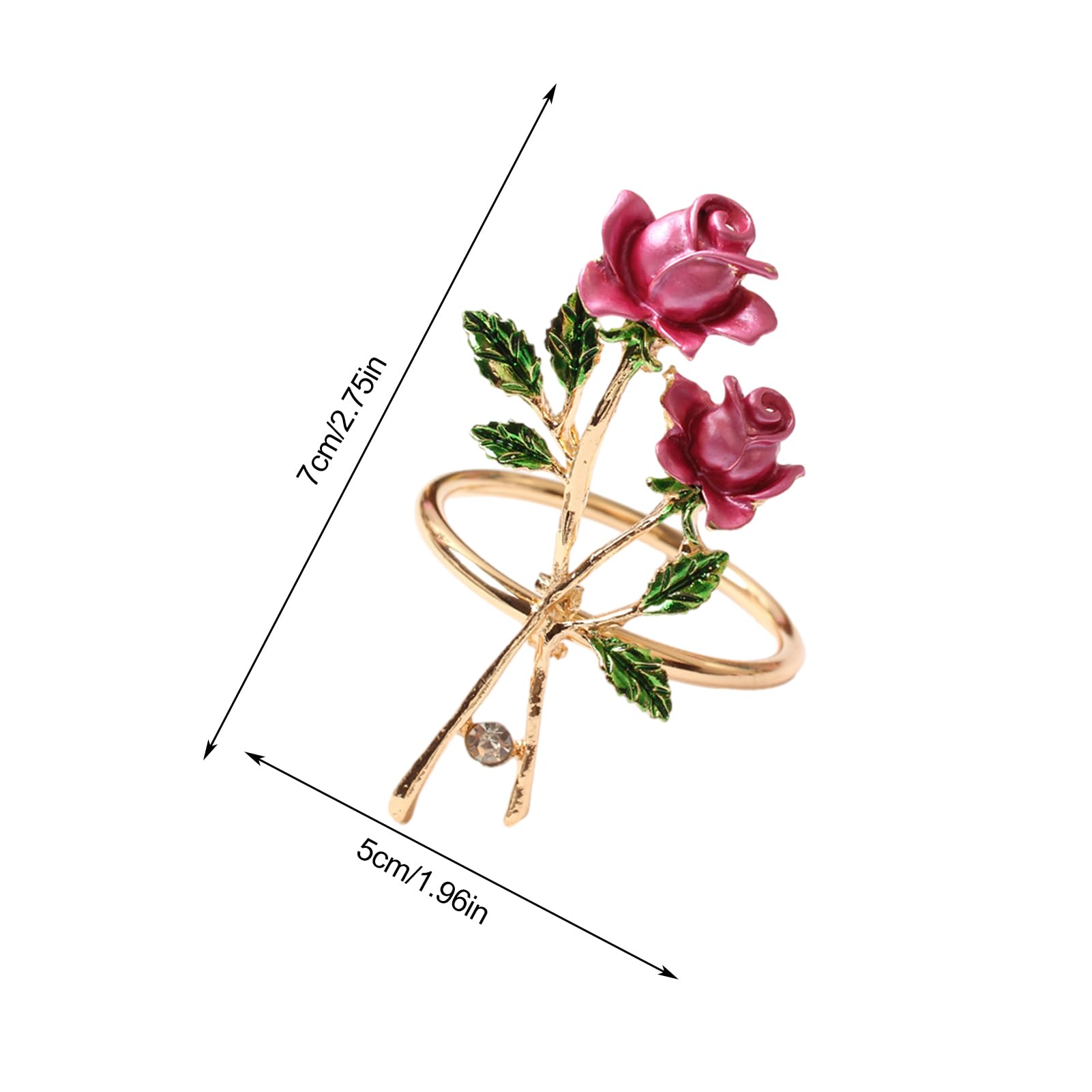 Portatovaglioli A Forma Di Rosa In Lega – Set Da 6, Eleganti Per Matrimoni, Ristoranti E Cene Domestiche