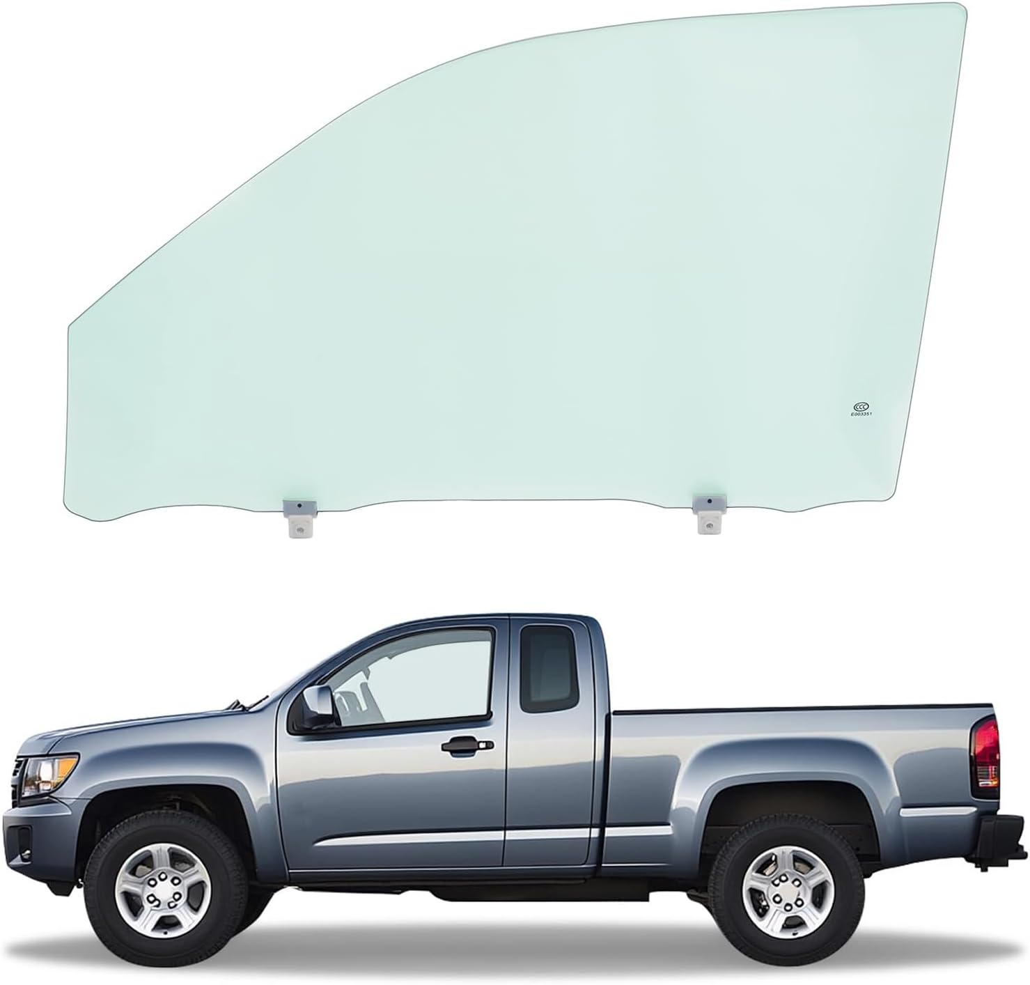 Driver Left Side Front Door Window Glass Compatible with 2004-2012 Chevrolet Chevy Colorado & GMC Canyon 2006-2010 Isuzu i-280 i-290 i-350 i-370 Pickup Light Green