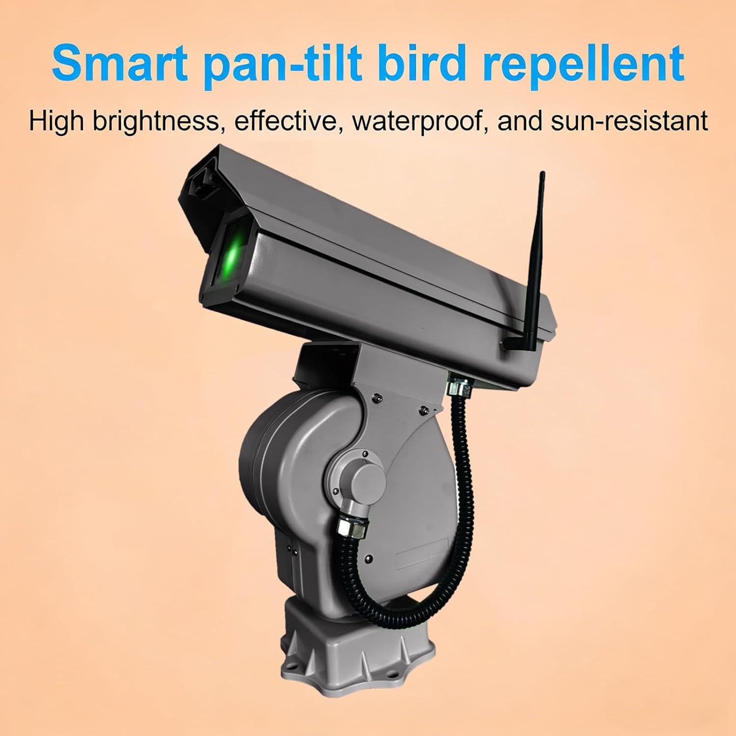 Automatic Laser Bird Deterrent Device, 360° Rotating Industrial Laser Bird Repeller, Smart Laser Bird Repeller, Automatic Cruise, with App Control, for Farms, Airports, Warehouses & Roofs A 2W