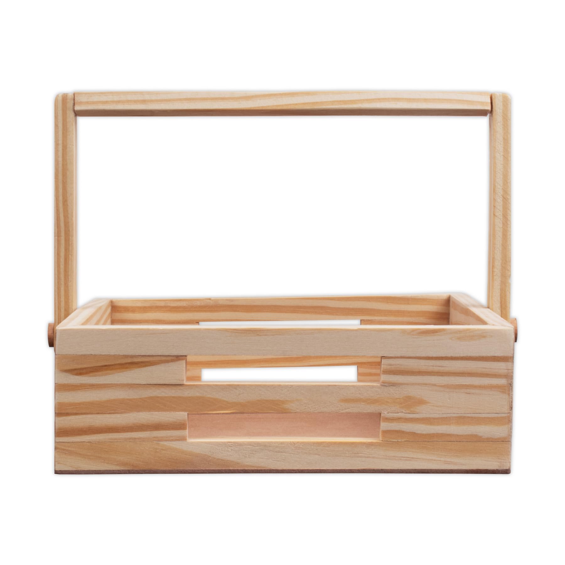 little birdie wooden basket with handle - pinewood, approx l9.5in x w9.5in x h3in, 1 pc | for home decoration, art & craft, creative, office, holder serving handmade hampers box for gift