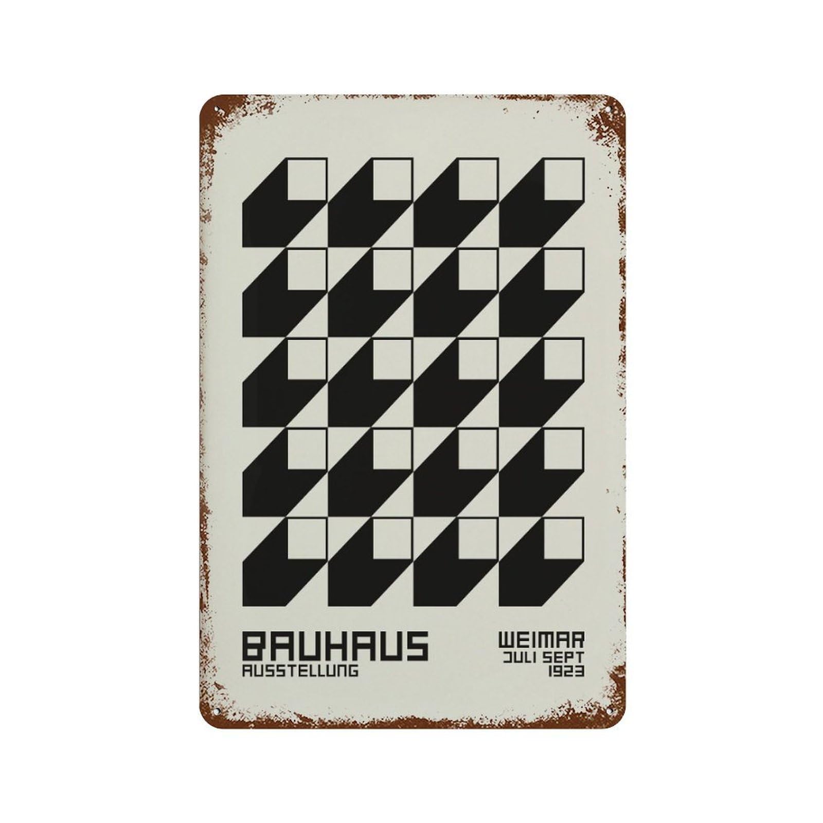 xiaoxiaoshen Bauhaus Exhibition Geometric Abstract Wall Decor Art Metal Tin Poster Modern Home Decor Art Home Bar Shop Decorations Vintage Sign 30x20cm