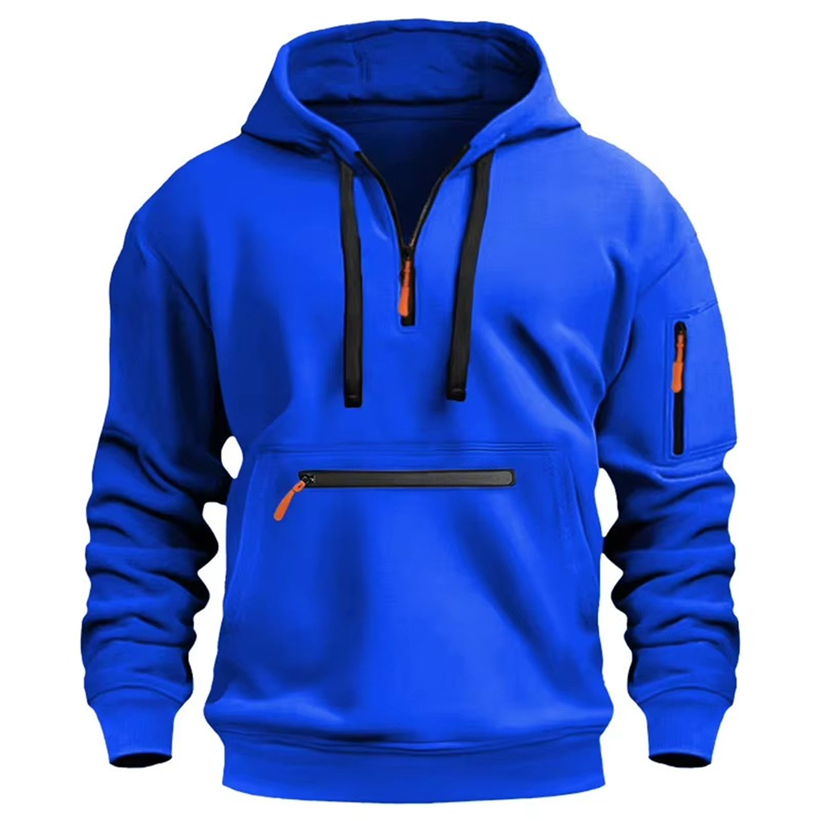 GUOYUXIAO Felpa con Cappuccio da Uomo Oversize con Zip, Autunno-Inverno