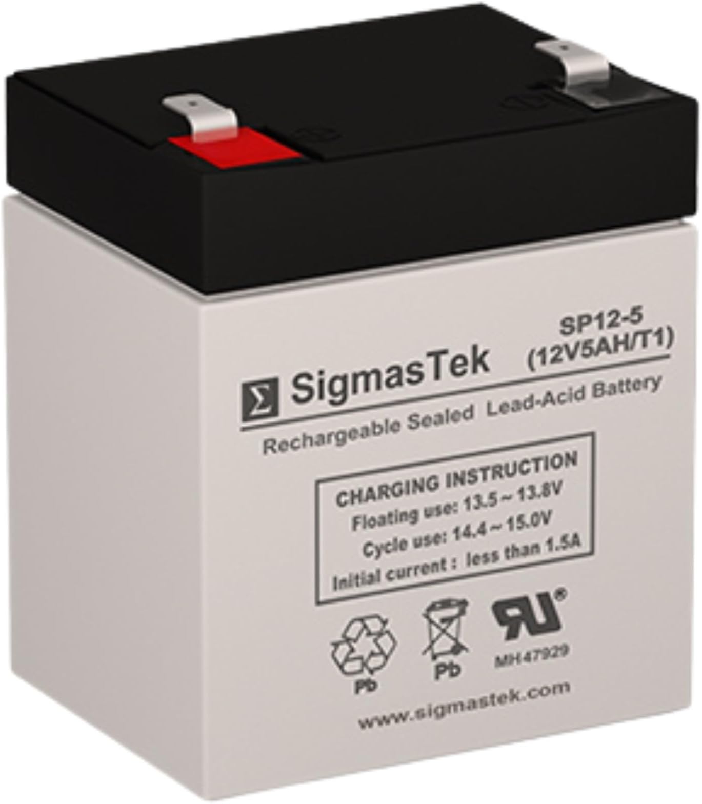 SigmasTek Leoch DJW12-4.5 Compatible Battery, 12V 5Ah F1