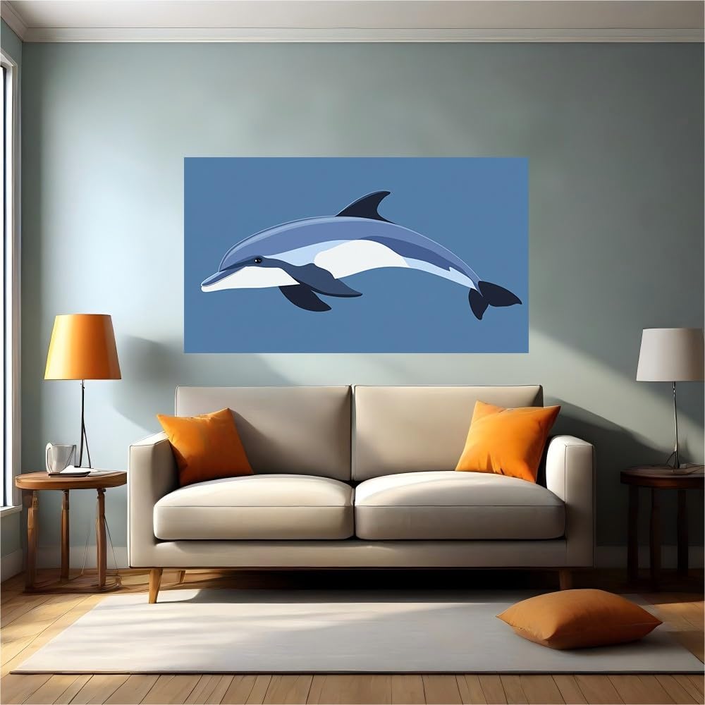 Vinilo pared delfines océanos adhesivo extraíble dormitorio infantil
