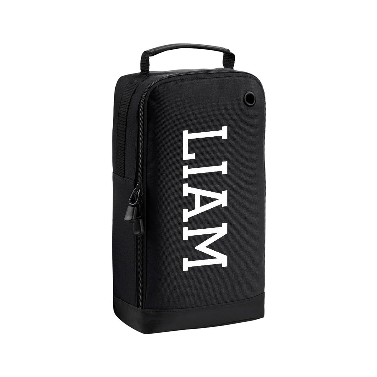 Personalised Football & Sports Ventilated Boot Bag with Custom Name Printed On (Black/Black)