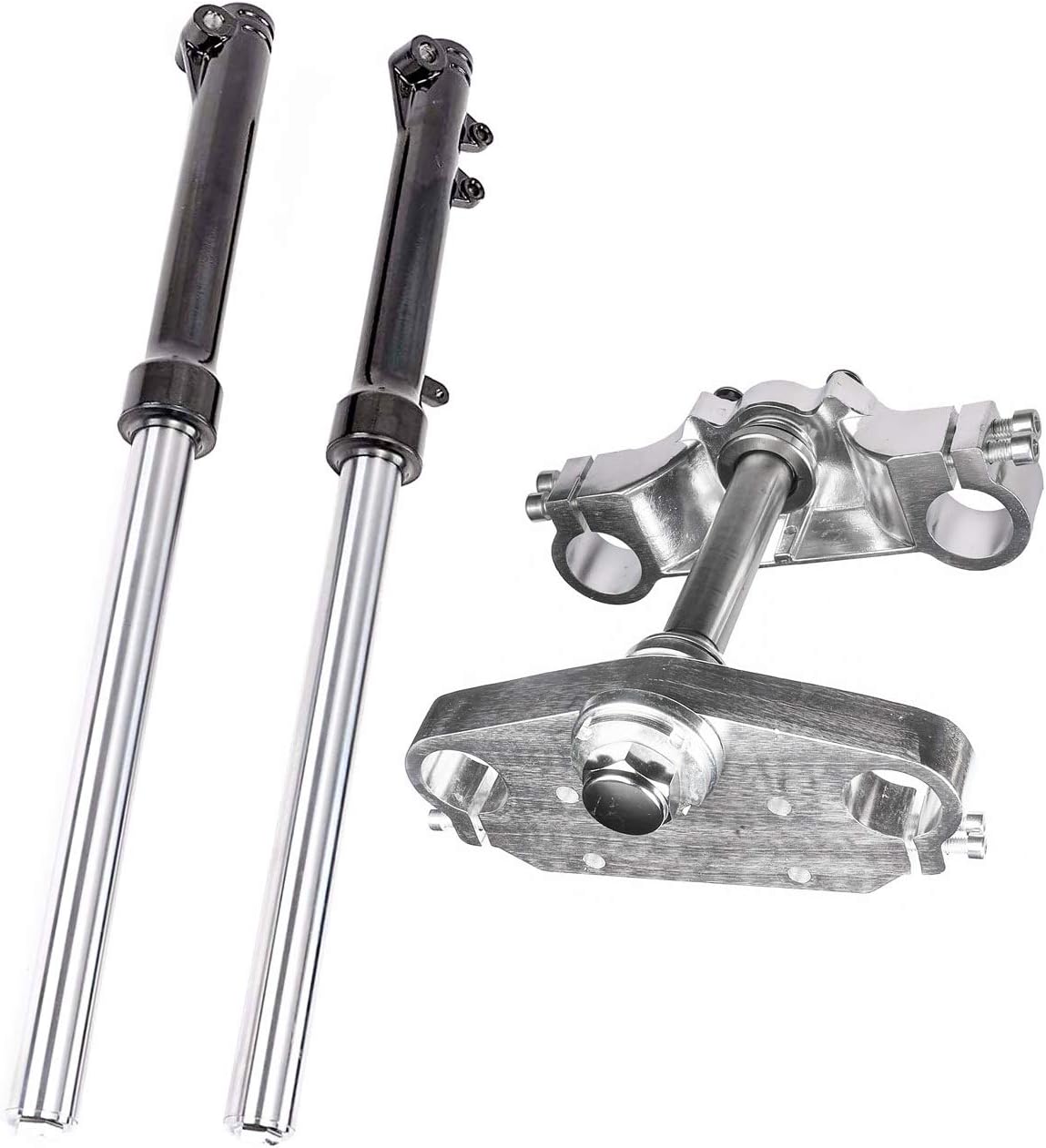TDPRO Amortiguador de suspensión de horquilla delantera de 1.299 in con abrazaderas de montaje en árbol triple manillar de Thumpster para bici de