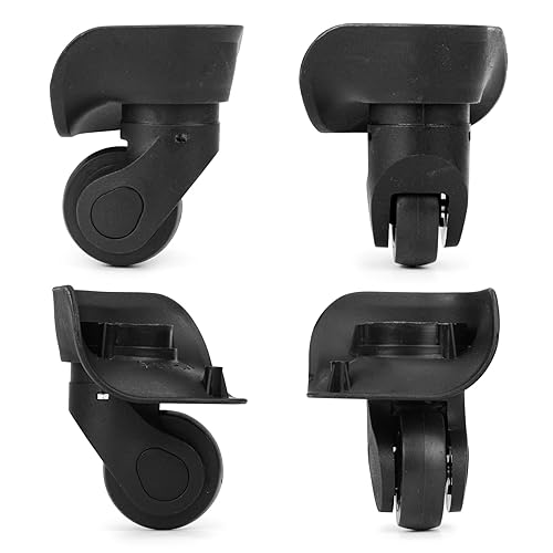 Miniatura 5 de 2 piezas de rueda de maleta de repuesto, kit de rueda negra de viaje para reparación DIY, ruedas giratorias de plástico resistentes con rotación de