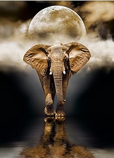 Elephant Canvas Print Wall Art,15.7 x 23.6 Unframed African Elephant Wall Art Painting,Black and Gold Poster Modern Art Decor Poster for Kids Bedroom Living Room Bathroom Home Office Decorations