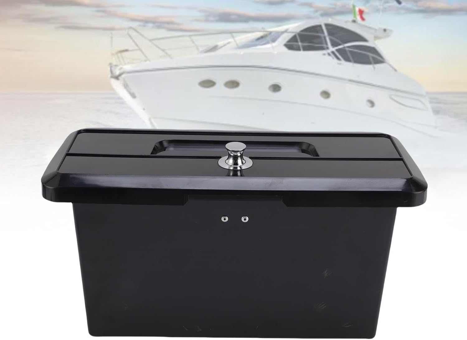 Marine Boat Storage Compartment Multifunctional Lockable ABS Locking Plastic Glove Box with Double Cup Holder for Marine Boat Yacht Storage Compartment