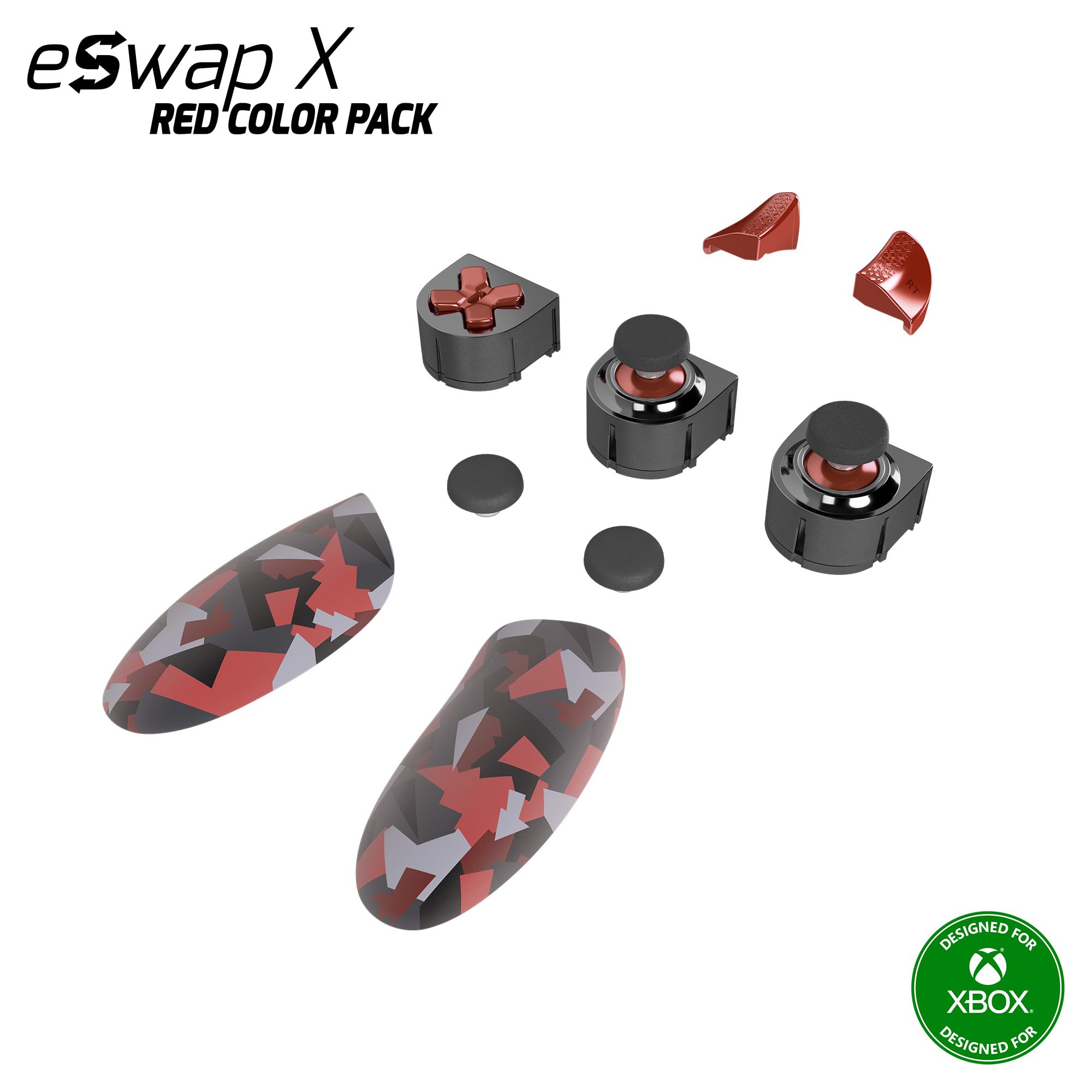 Thrustmaster ESWAP X RED COLOR PACK, Pack de 7 Módulos de Camuflaje Rojos - Compatible con ESWAP X