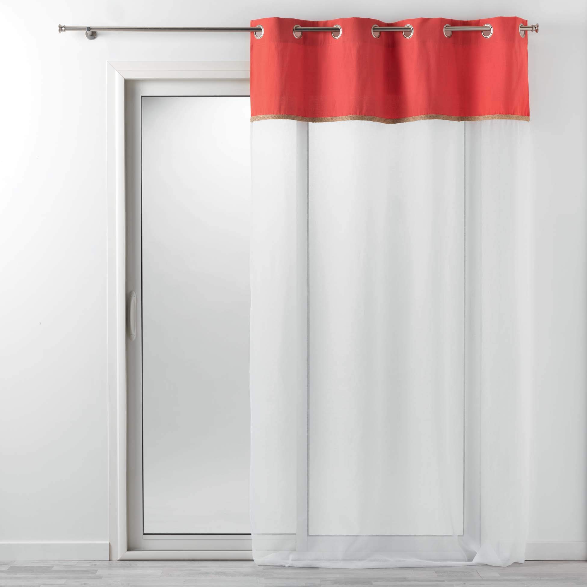Douceur d'Intérieur Orange Eyelet Curtain 140 x 280 cm, W 55.1" x L 110.2" (1 Panels)