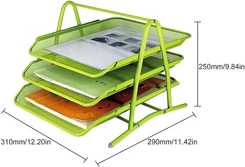 Miniatura 2 de Revistero Archivo Revista Carpeta Titular Archivo Rack 3 Capas De Malla Metálica Administrador De Archivos Escritorio De Oficina Revista Bandeja De