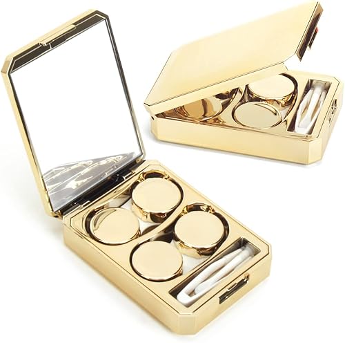 Miniatura 9 de Estuche para lentes de contacto, paquete de dos fundas de viaje portátiles para lentes de contacto con herramienta removedora, pinzas para espejo,
