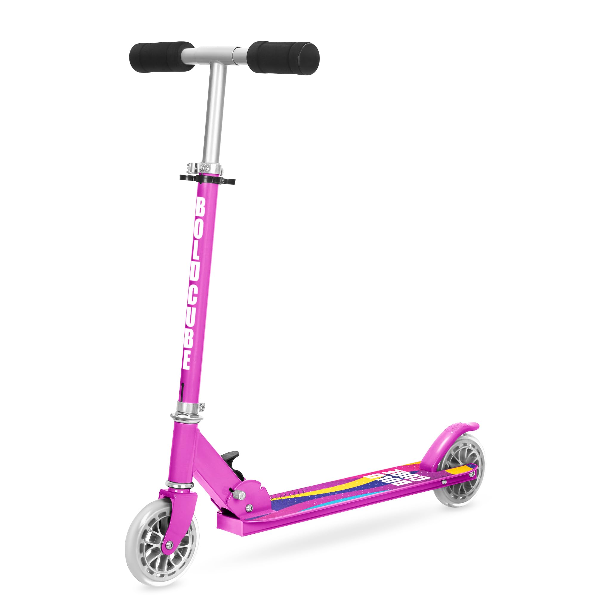 BOLDCUBE Classic Two Wheel Scooter for Kids Ages 6+ | Lightweight | Fold & Go | Adjustable Height 69 to 82 cm