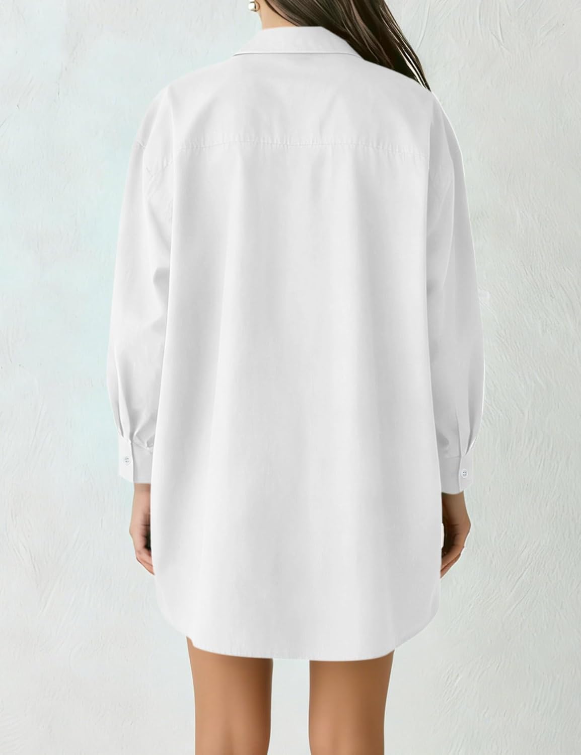 AKEWEI Button Down Shirts for Women Long Sleeve Collared Work Blouse Fashion Oversized Office Shirts with Pocket - Image 3