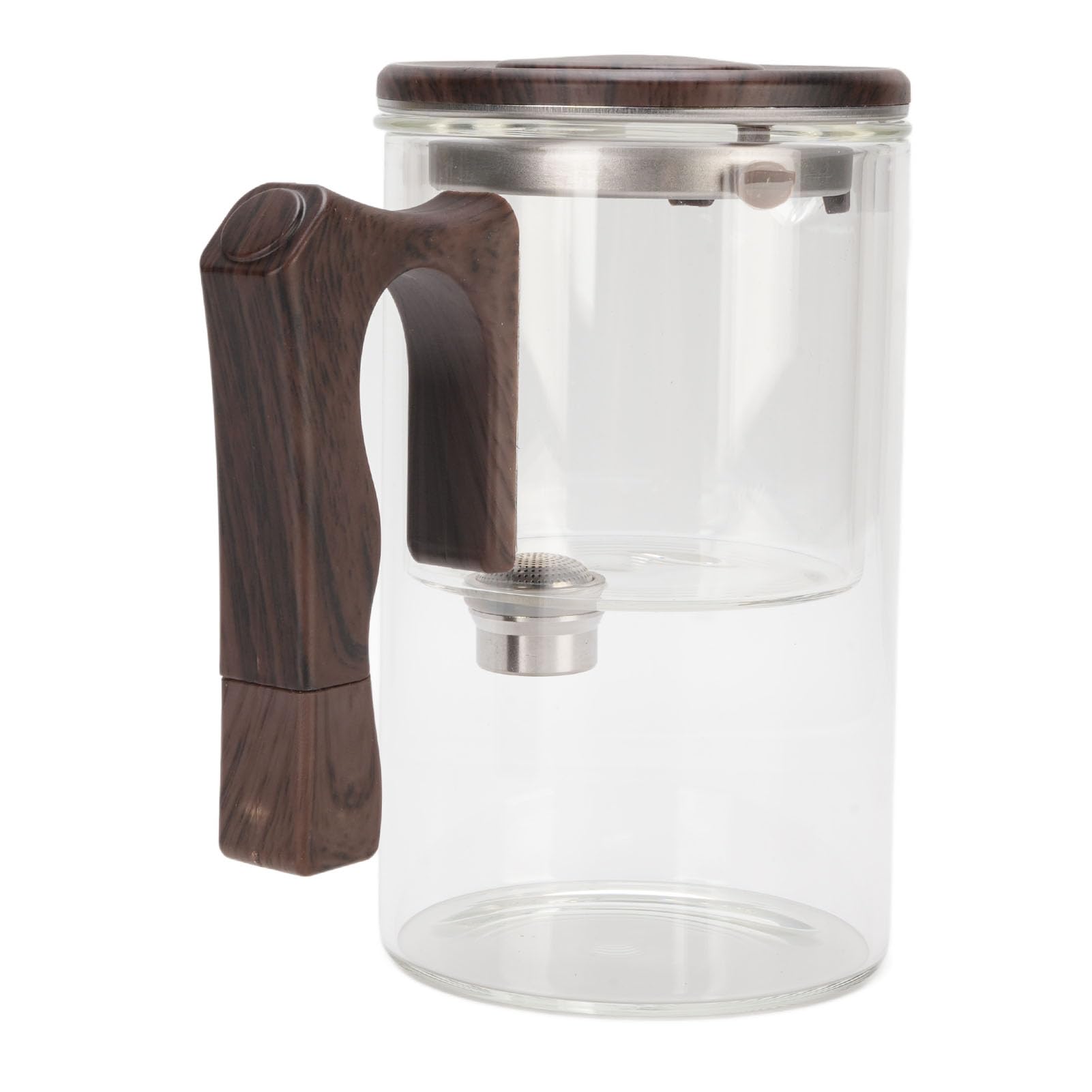 SEAFRONT Glas-Teekanne mit Sieb, Hitzebeständiger Glas-Teebereiter mit Edelstahl-Teesieb, Herausnehmbare Innenauskleidung, Holzgriff, Feine Filterung für Losen Tee, Zuhause und Büro (Transparent 750