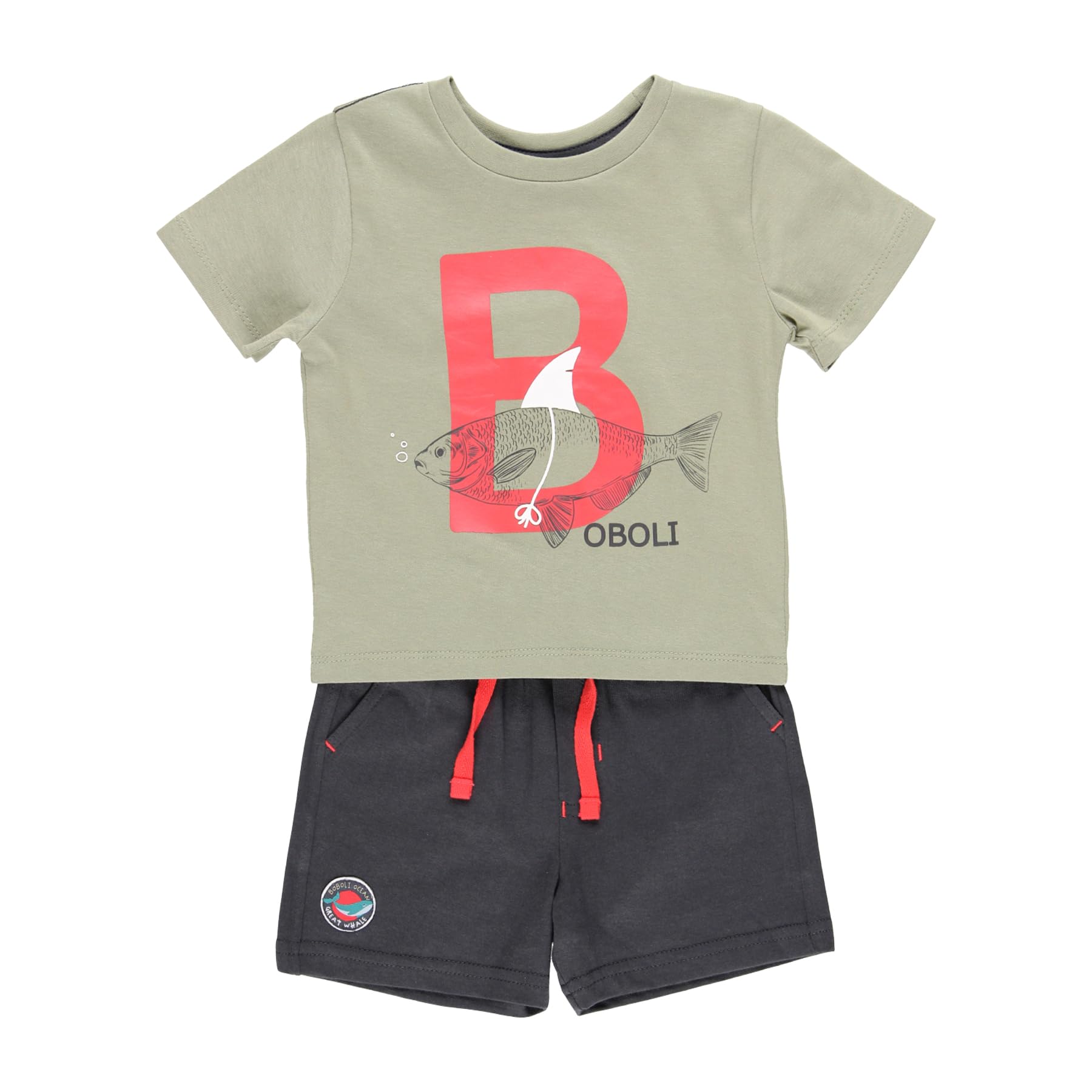 boboli Chandal Niño Verano – Conjunto Deportivo Niño – 100 Algodón - Conjunto Verano Niño – Camiseta manga corta y Pantalon corto para niño - Ropa de bebe niño de 1 años a 4 años