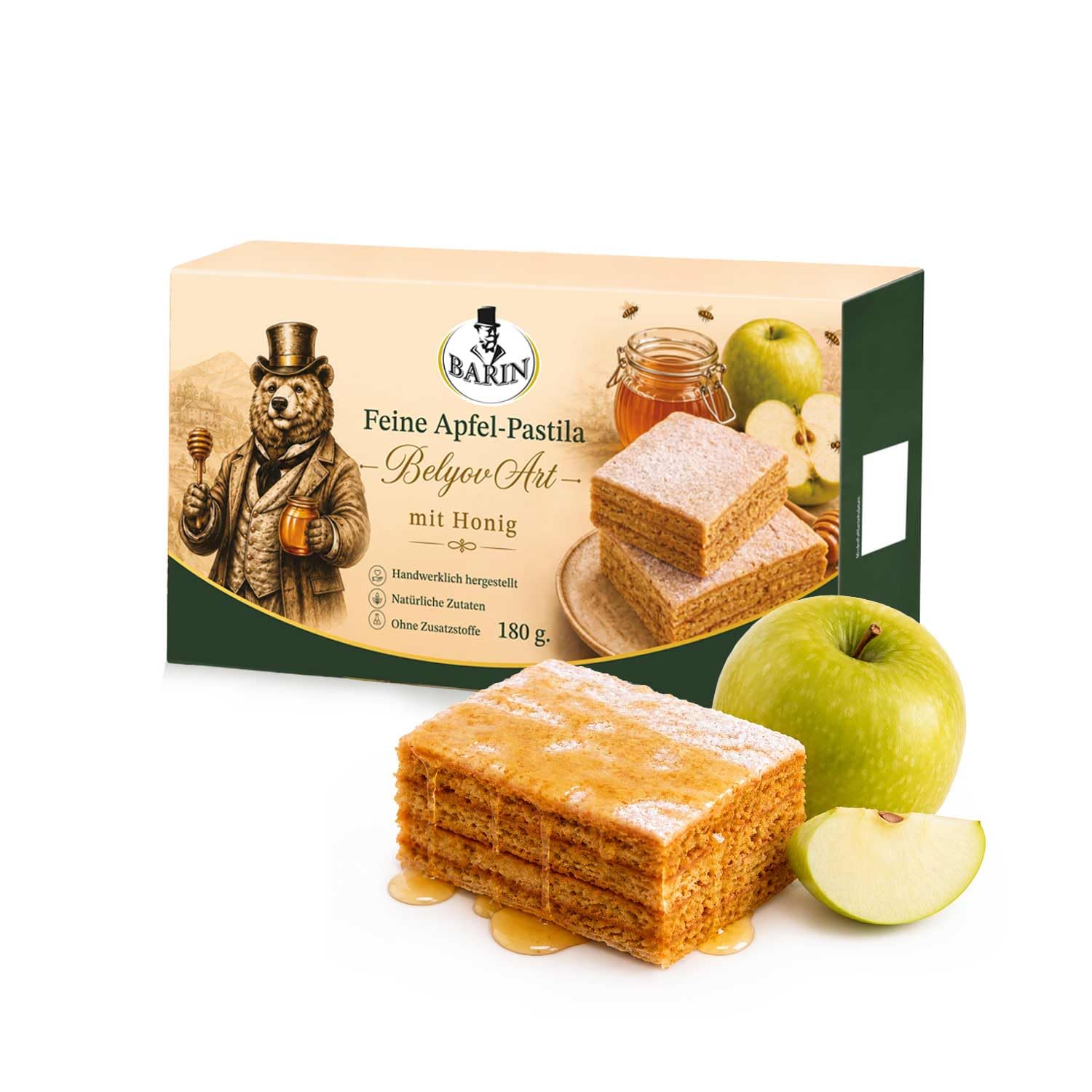 BARIN Schatzkiste Geschenkset, 1940g, 6tlg Premium-Feinkostbox mit Honig, | Pastila & Zedernüssen – Delikatessen-Präsent in Kofferdesign, ideal als Geschenk zu Weihnachten, Geburtstag & Ostern