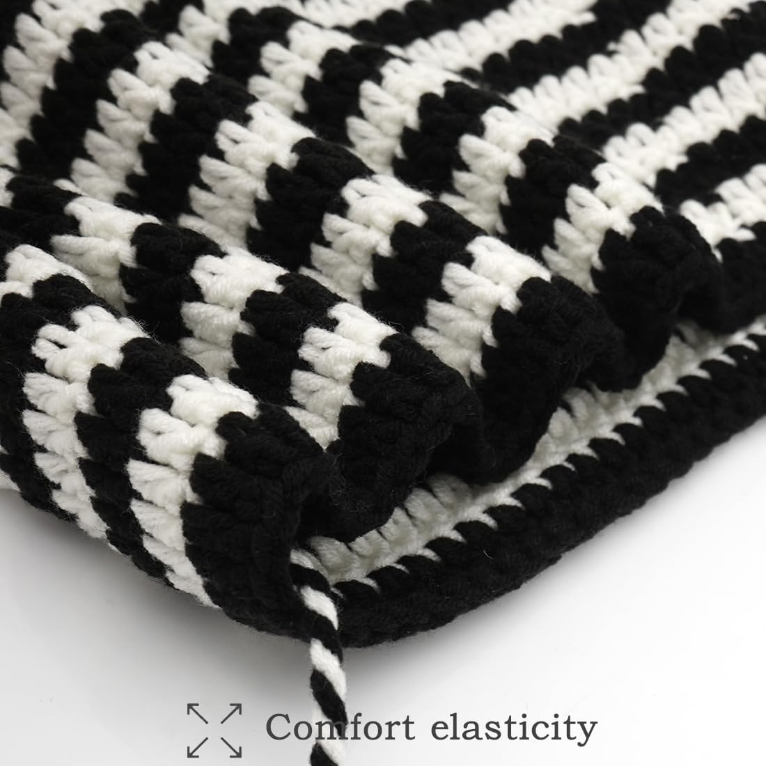 XYIYI Crochet Hats for Women Fox Knit Hat with Pompoms Grunge Goth Accessories Slouchy Beanies for Women Girls - Image 4