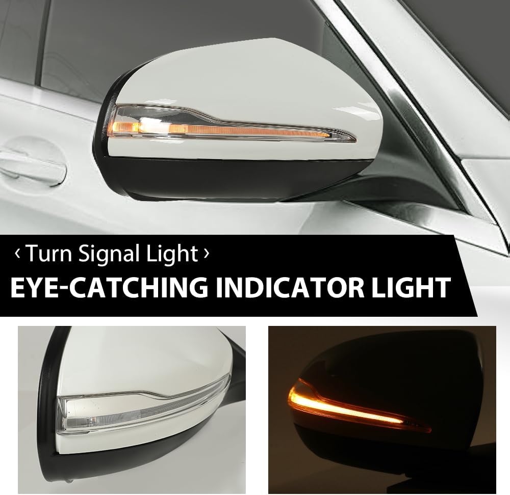 G-PLUS Rear View Mirror w/Blind Spot Right Passenger Side Compatible with Benz X253 Class GLC300 GLC350 2016-2021 2538101416 2538103500 White