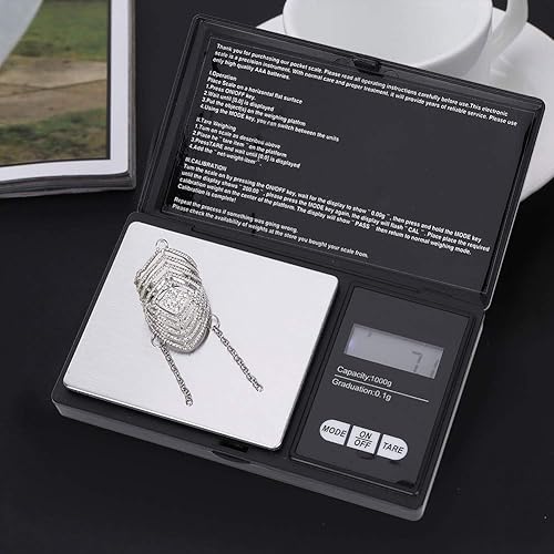 Miniatura 3 de Mini báscula digital LED de alta precisión de bolsillo portátil Báscula electrónica de oro plata diamante joyería piedra escala (35.27 oz/0.00 oz)