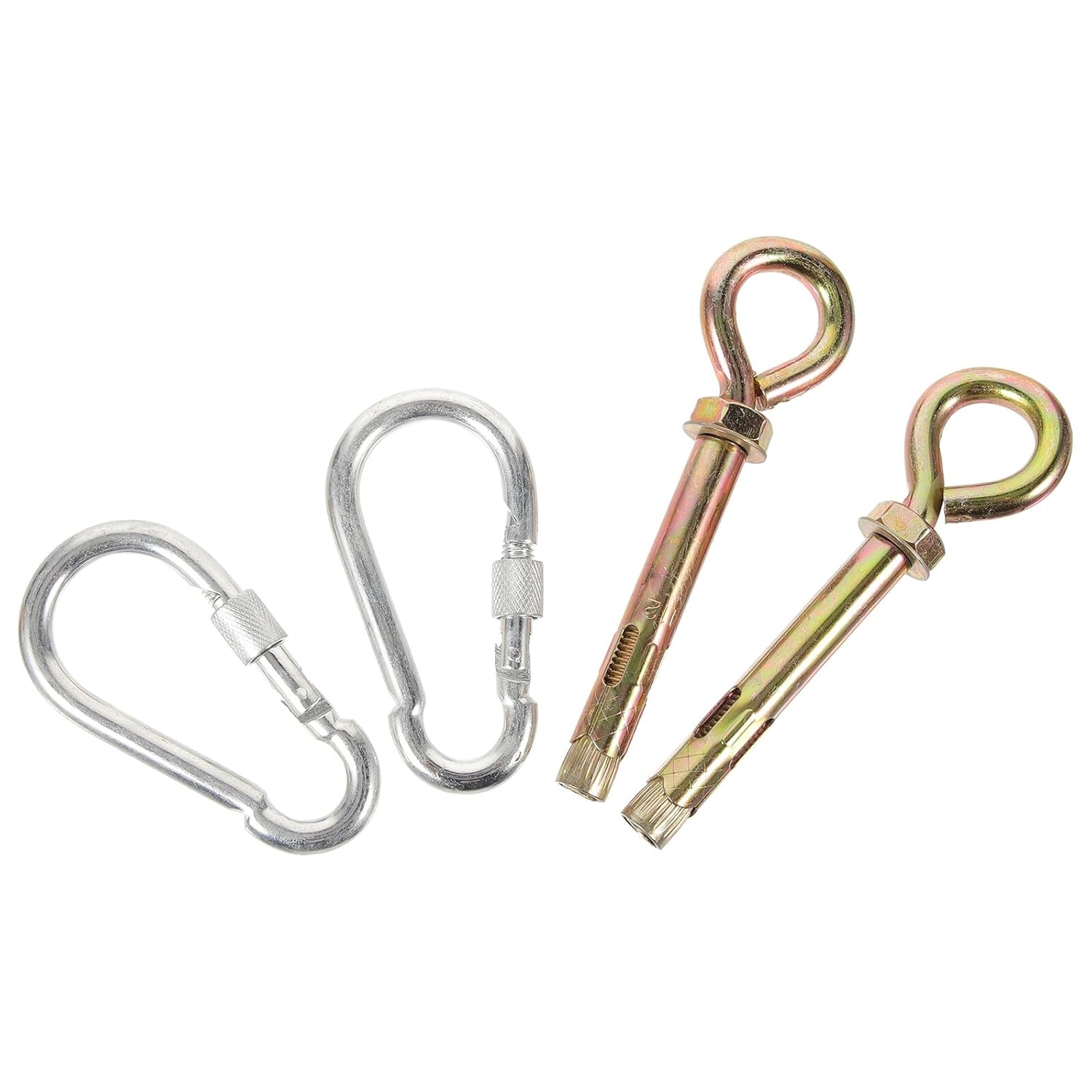 Heavy Duty Stainless Steel Ceiling Hooks Hanging Fixing Hook Kit with Locking Hangers for Hammock Chair Swing Accessories DIY Installation for Indoor and Outdoor Use