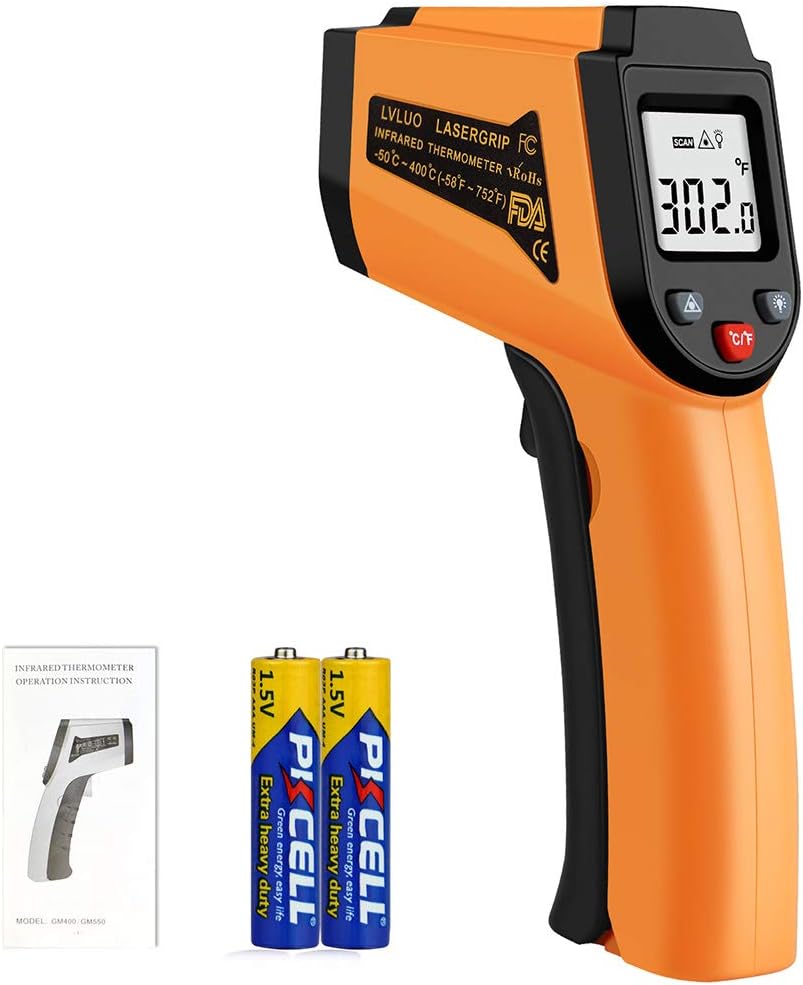Digital Infrared Thermometer Laser Temperature Gun Non-Contact -50℃ ~ 400℃(-58℉~752℉)