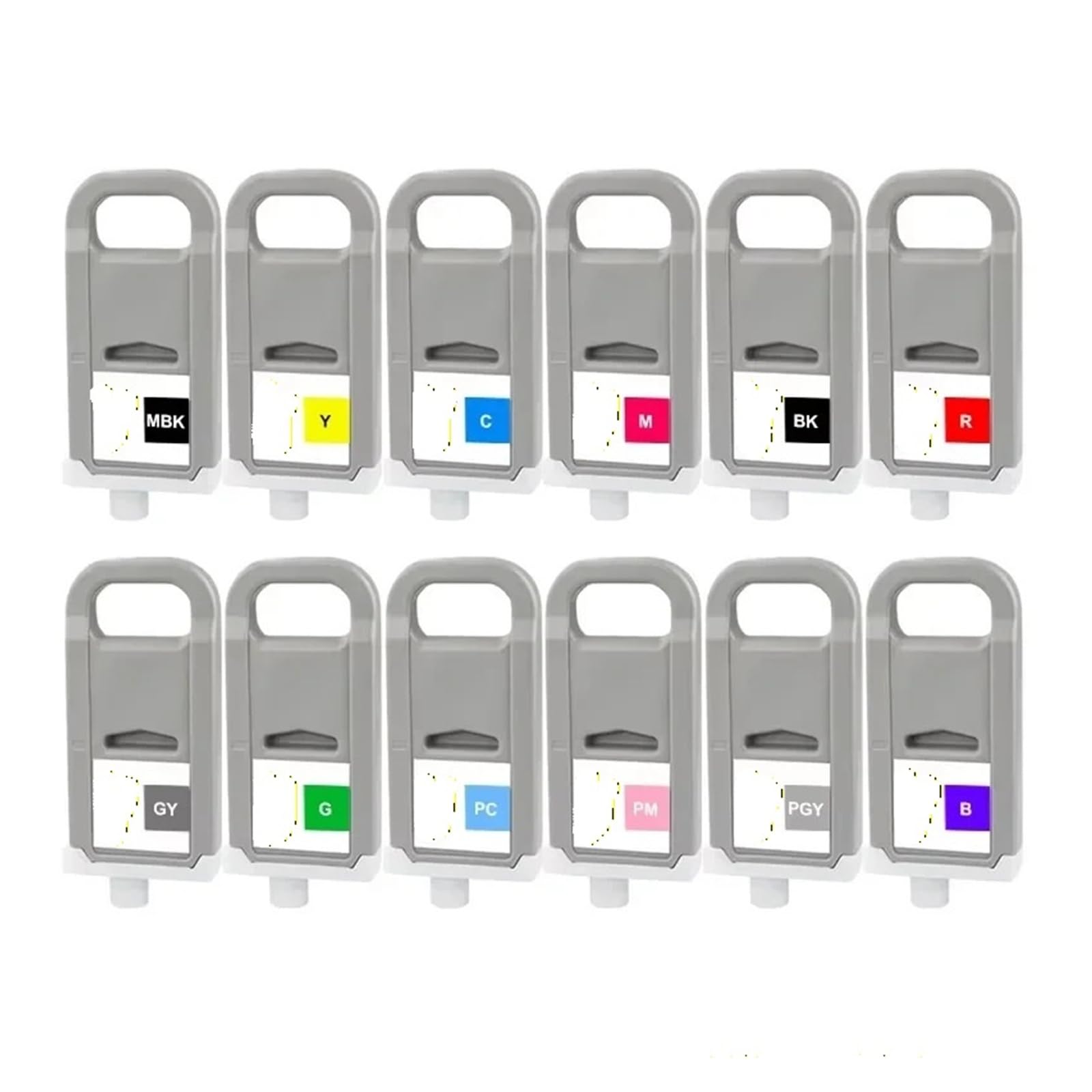 12 Cartuchos de Tinta PFI-706 de 700 ML, Compatible con Canon