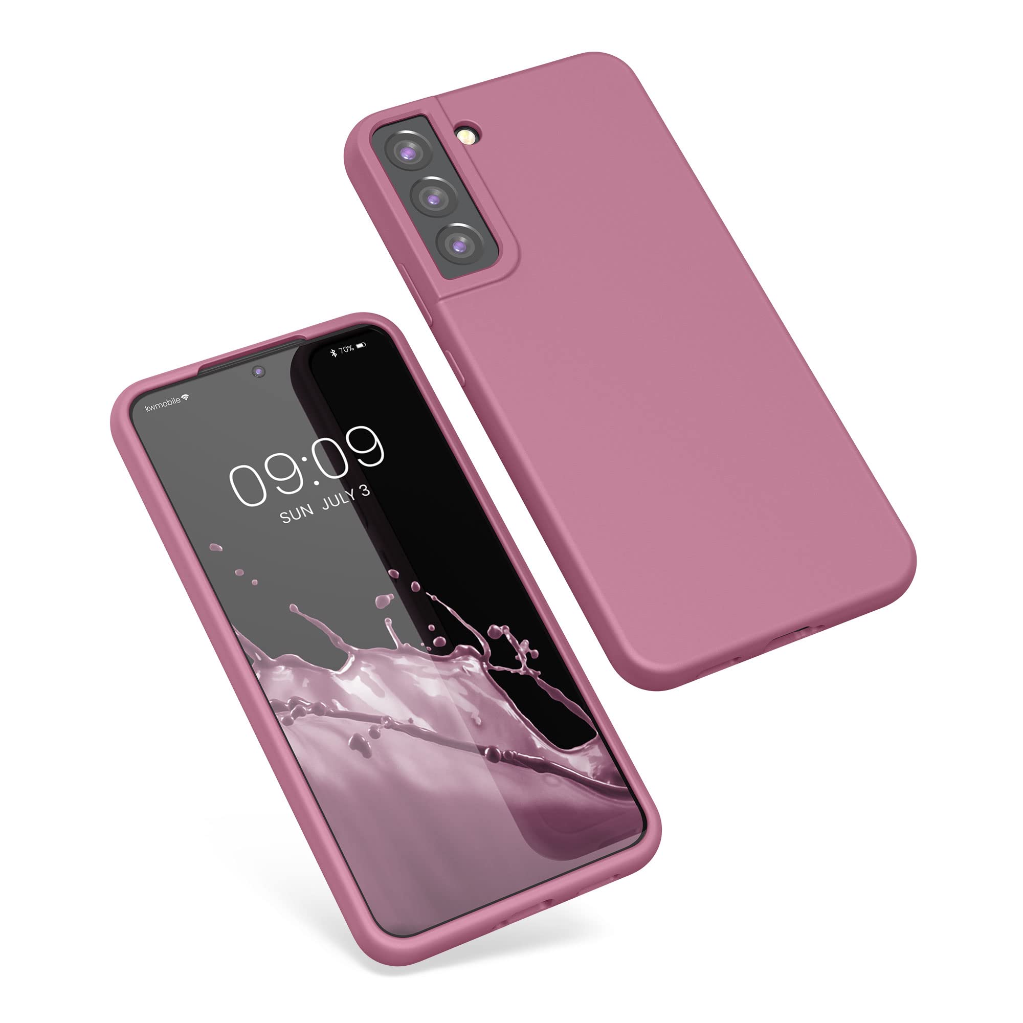 kwmobile Case for Samsung Galaxy S22 Plus Case - Soft Cover - Shockproof Silicone - Wireless Charging Dark Rose — view 8