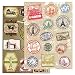 T&B Vintage Stickers 2PCS Multi Countries Retro Landmark Monument Travel Airline Plane Patterns Stickers Luggage Suitcase Laptop Waterproof Stickers Children's Room Decor Labels A4#6 2nd Version