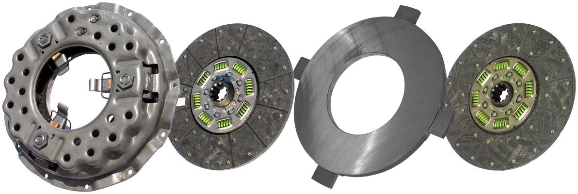 IATCO LP1113149-IAT 14" x 1-3/4" DLB Stamped Steel Clutch (Two-Plate, Push-Type, Organic / 8-Spring, 2400 Plate Load / 750 Torque)