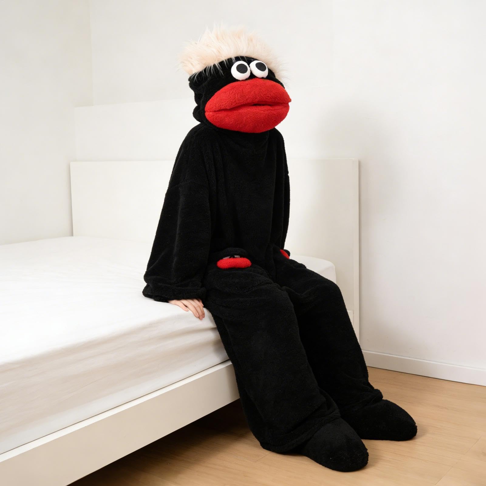 Mono divertido para adultos, suave, para disfrazarse | Pijama con capucha para actuaciones en escenario, fiestas temáticas, noches de cine, camping, casa, mascarada