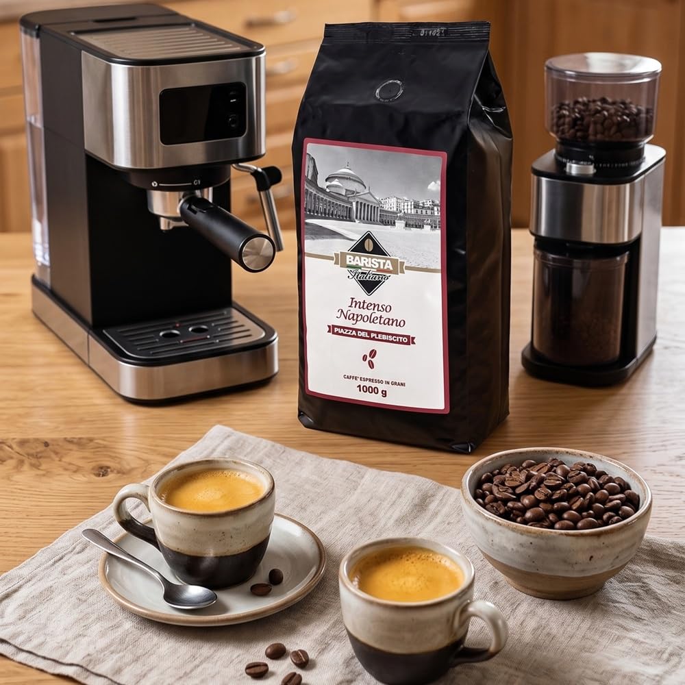 Barista Italiano 2 x 1KG Café Natural En Grano - Sabor Superior (INTENSO NAPOLETANO)
