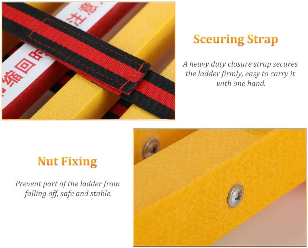 Foldable Aluminum Extension Ladder - Insulated Non-Conductive Slip-Proof Feet Telescoping Design Safe Finger Protection Perfect for Home & Loft Use Durable & Lightweight