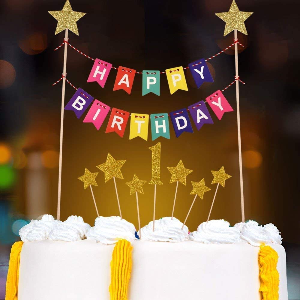 JJUNW 35 Piezas De Decoración Para Cupcakes De Estrella Dorada