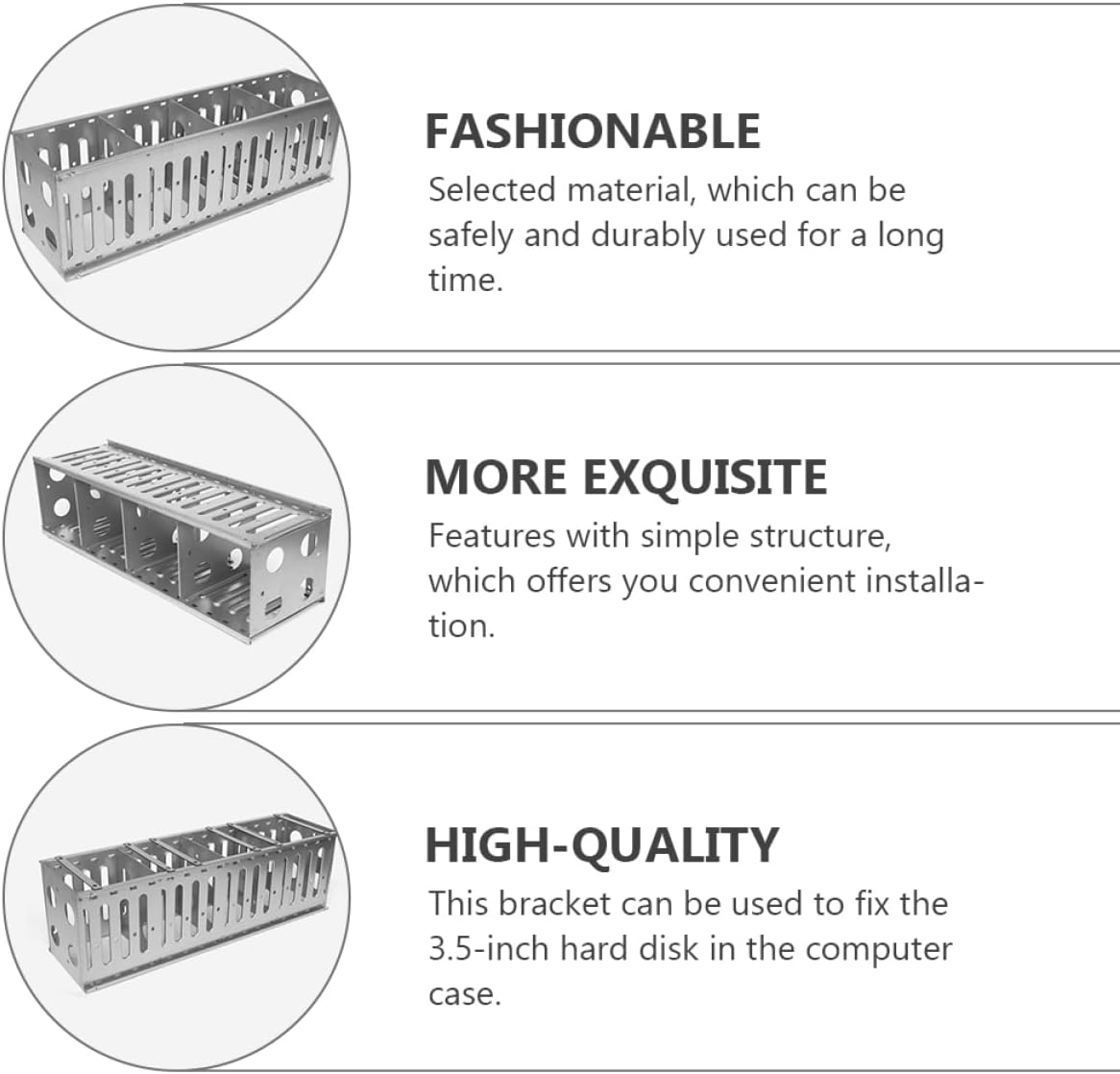 1set Hard Drive Cage Shockproof Storage Rack Multi-Layer External Hard Drive Enclosure Cooling Fans Easy Installation Mounting Bracket for Efficient