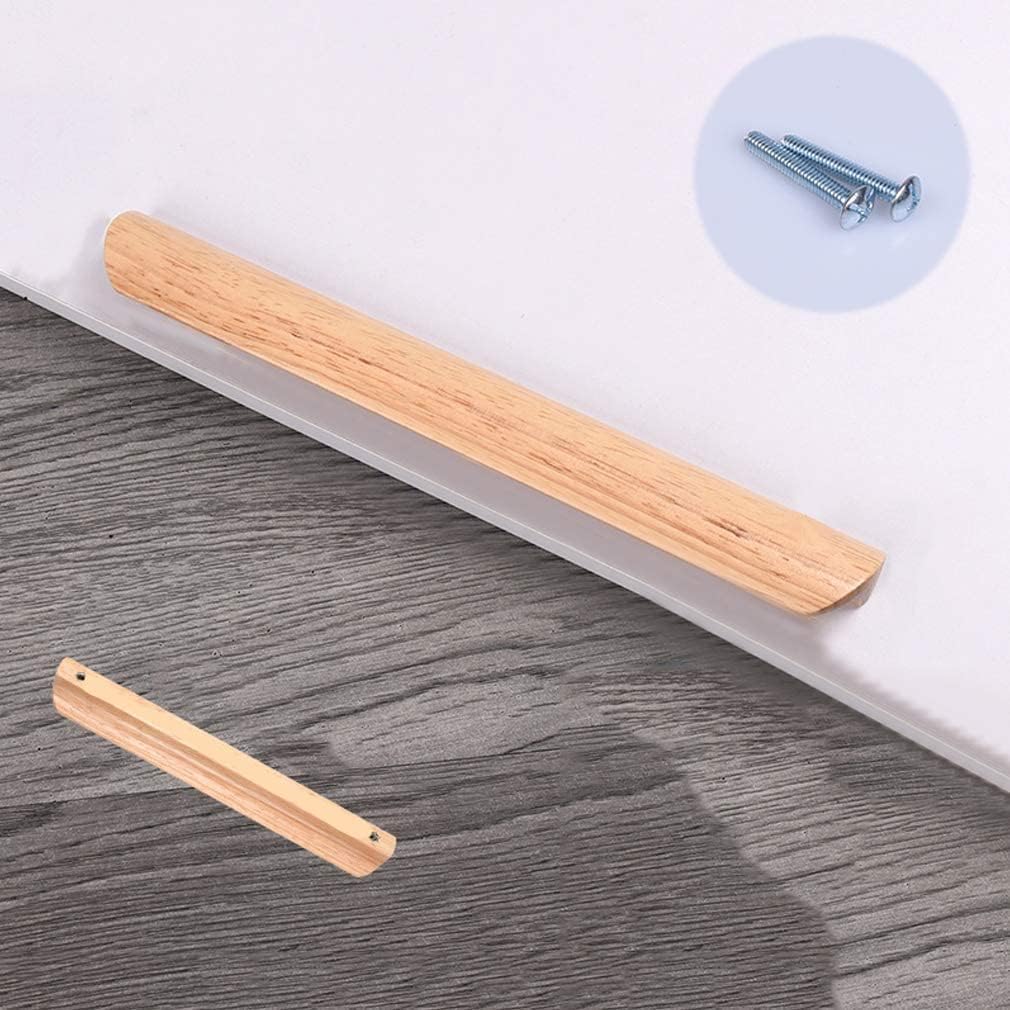 Wood Drawer Knobs Pulls Handles, Wooden Handles,Solid Wood Rubber Semicircular Edge Drawer Handle Furniture Pulls