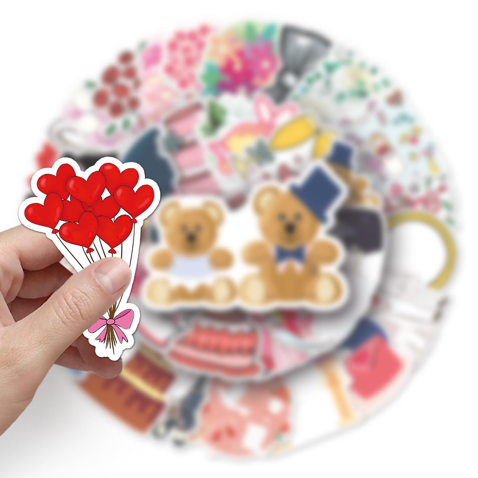 50 adesivi per matrimoni per scrapbooking, in vinile, impermeabili, con parole di matrimonio, per laptop, album di ritagli, biciclette, auto, tazze del telefono e altro (matrimonio)